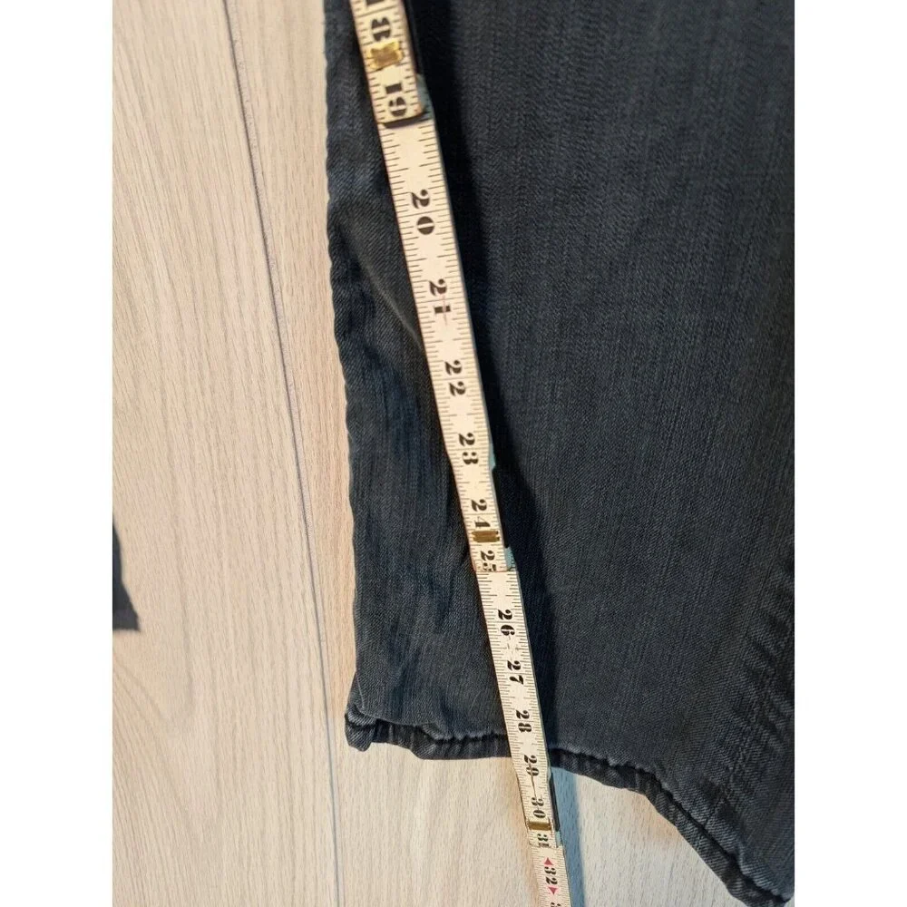 Rock Revival Jeans Mens 33 Gray Denim Finn Slim Boot Distressed READ 34x29